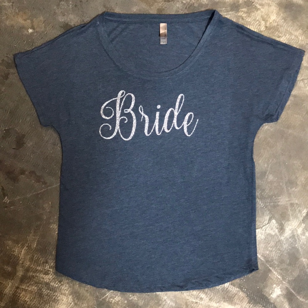 Navy Bride Off the Shoulder Tee